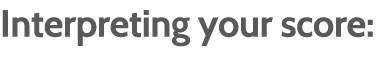 Interpreting your score: